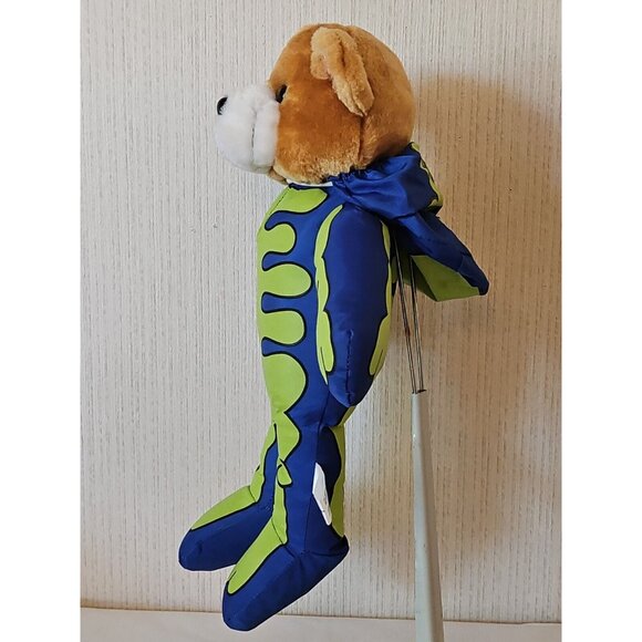 Teddy Bear In Halloween Skeleton Bones Costume Nylon Parachute Stuffed Animal - Picture 4 of 12